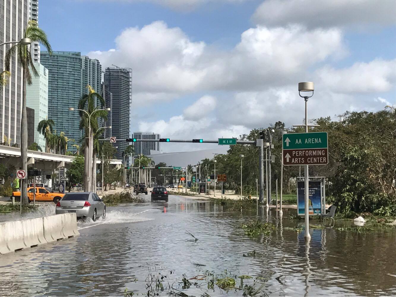 Downtown Miami on Sept. 11, 2017, after it was hit by Hurricane Irma. (The Epoch Times)