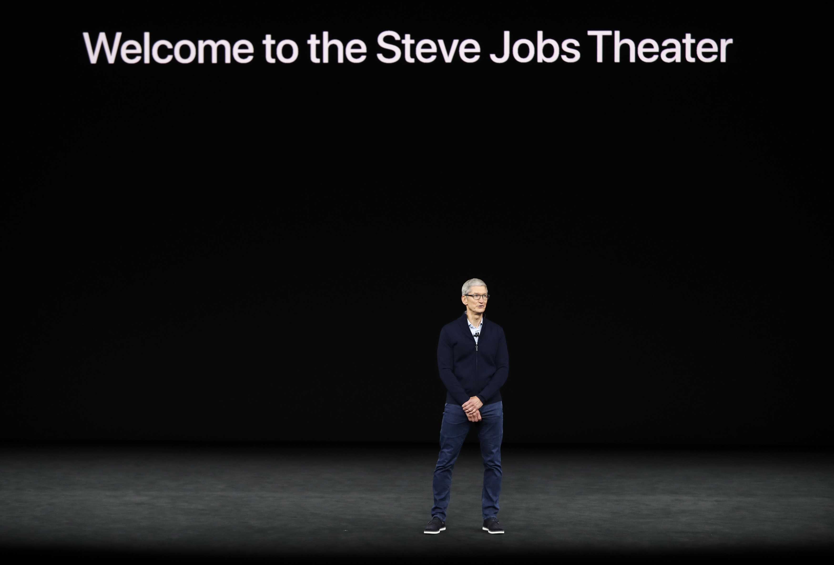 Tim Cook, CEO of Apple, speaks during a product launch event in Cupertino, Calif., on Sept. 12, 2017. (REUTERS/Stephen Lam)
