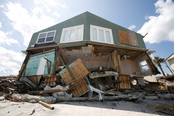 A damaged coastal house is pictured after Hurricane Irma passed the area in Ponte Vedra Beach, Florida, U.S., September 12, 2017. (Reuters/Chris Wattie)