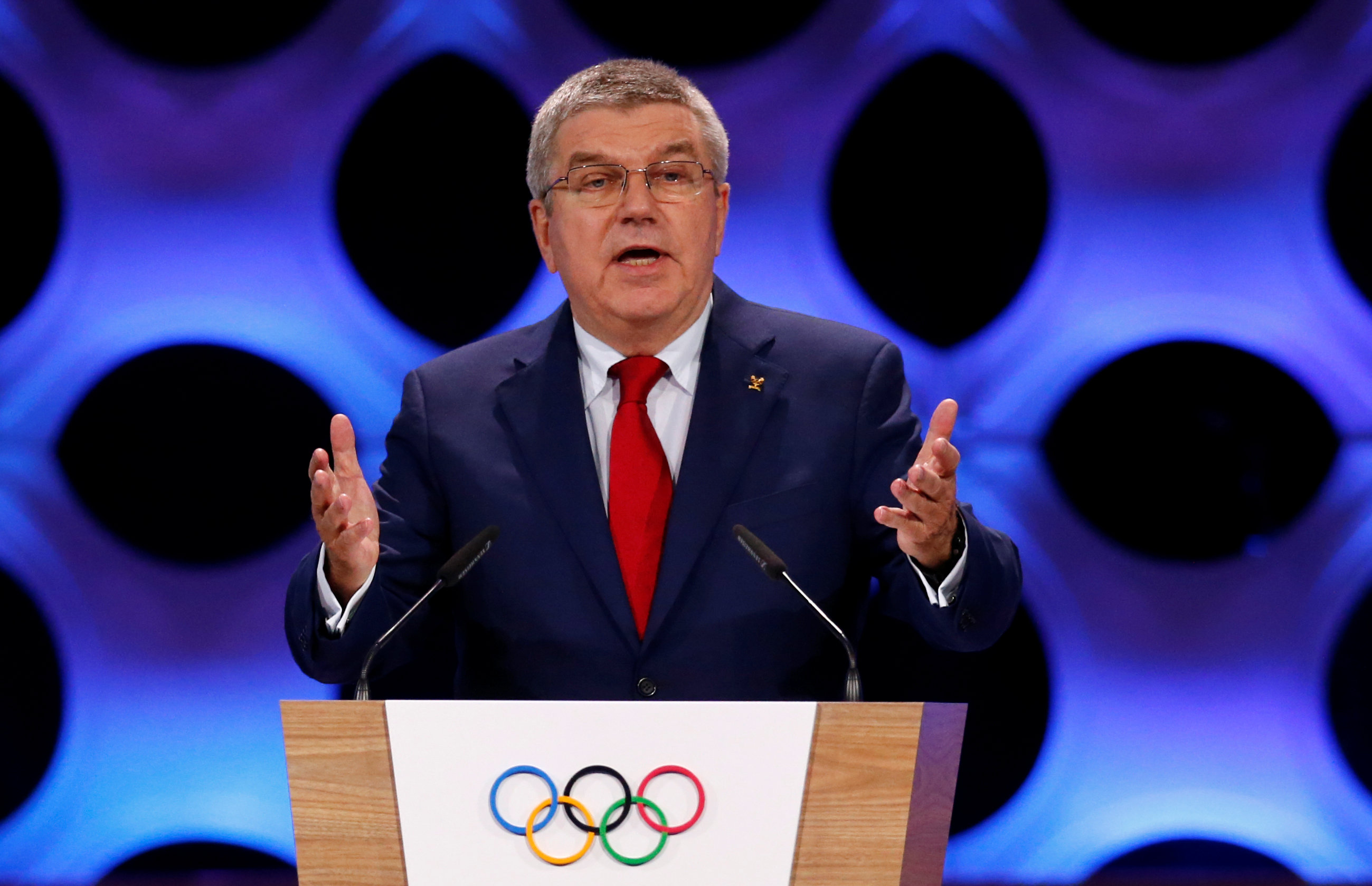 International Olympic Committee (IOC) President Thomas Bach attends the 131st IOC session in Lima, Peru on Sept. 13, 2017. (REUTERS/Mariana Bazo)
