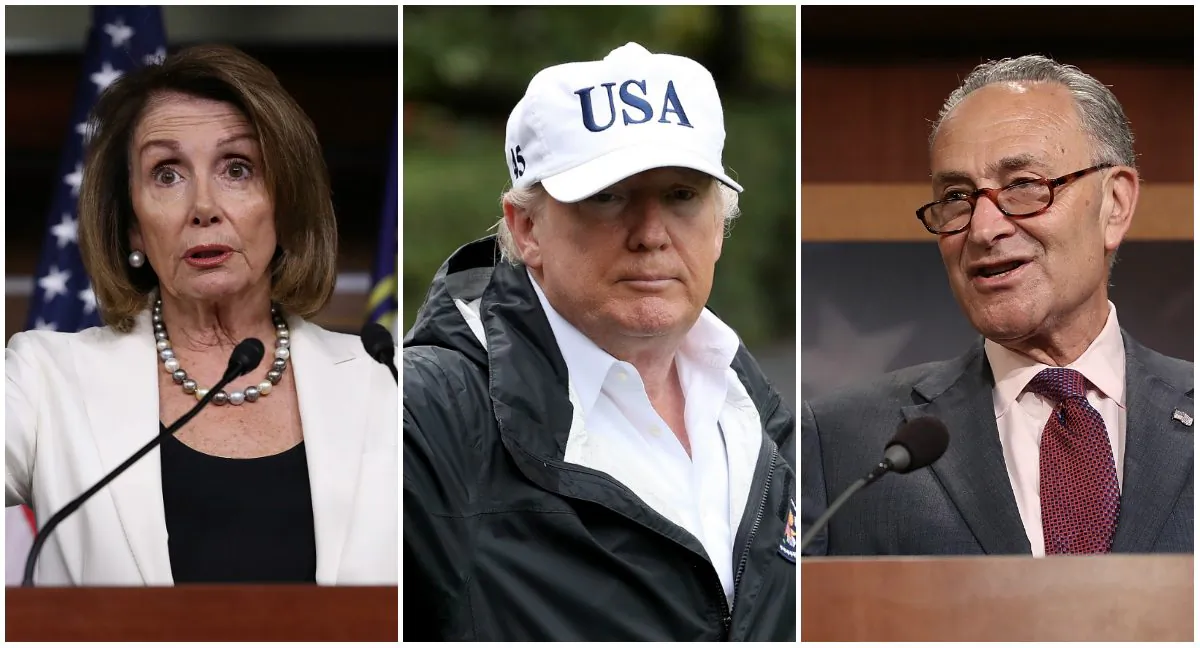 House Minority Speaker Nancy Pelosi, President Donald Trump, and Senate Minority Leader Chuck Schumer started negotiations on a deal for a permanent fix for DACA recipients. (Getty Images)