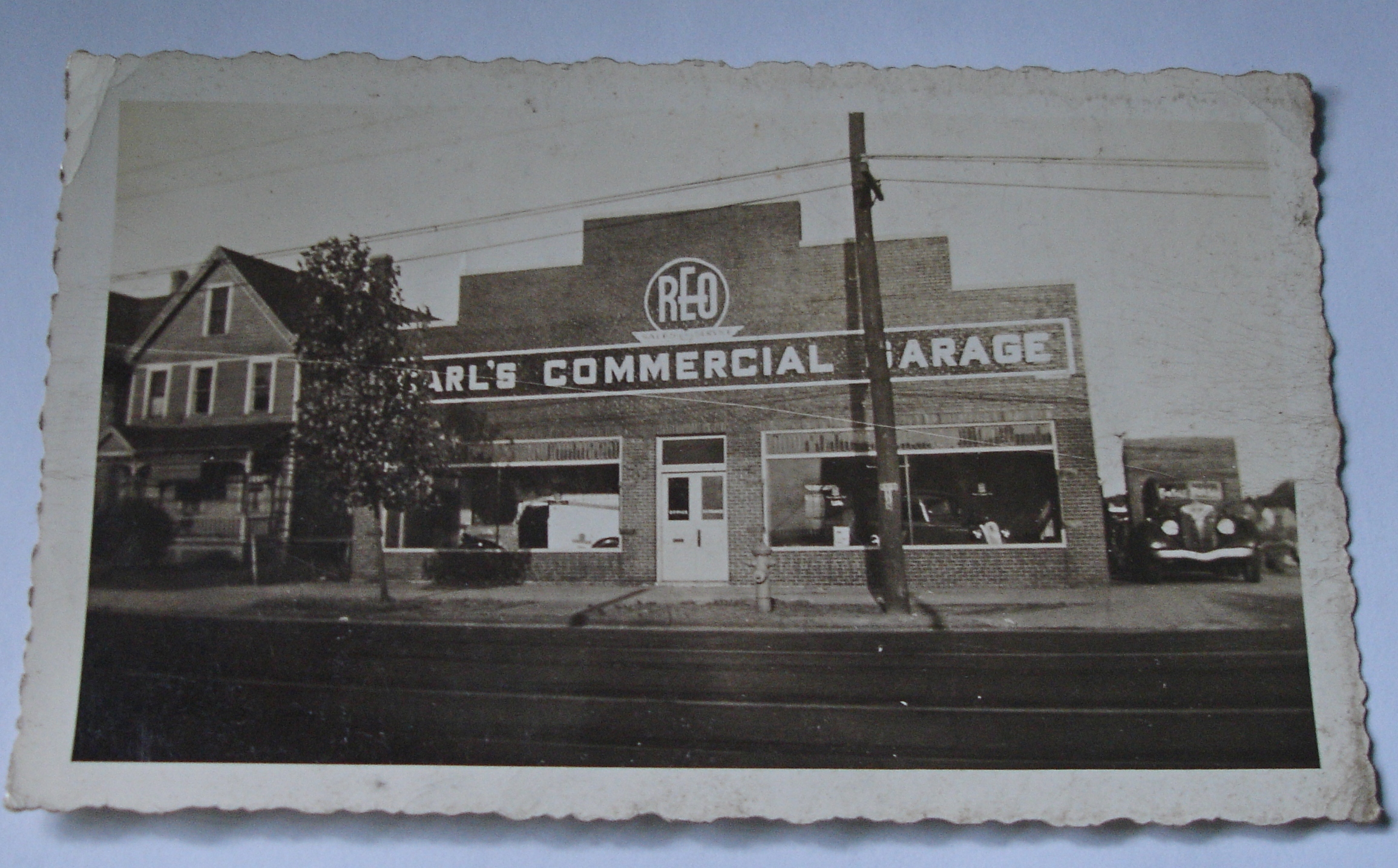 Carl's Commercial Garage, as it appeared in 1945. Photograph a few years later by Barbara Florio Graham. (Courtesy of Barbara Florio Graham)