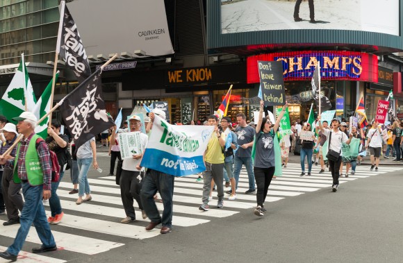 Hundreds of activists held a march on Saturday afternoon from the Consulate General of the People's Republic of China in Hell's Kitchen to the UN Headquarters on the other side of the Manhattan, to protest Taiwan's exclusion from the United Nations and other international organizations. (Paul Huang/The Epoch Times)