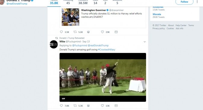 (Twitter/screenshot - Donald Trump's account timeline)
