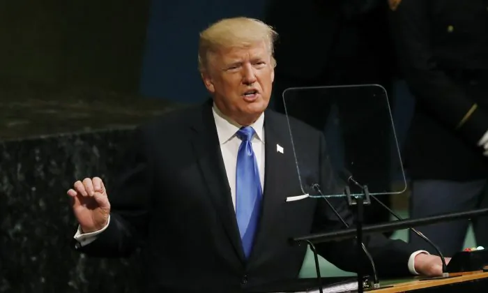 U.S. President Donald Trump addresses the 72nd United Nations General Assembly at U.N. headquarters in New York, U.S., Sept. 19, 2017. (REUTERS/Shannon Stapleton)