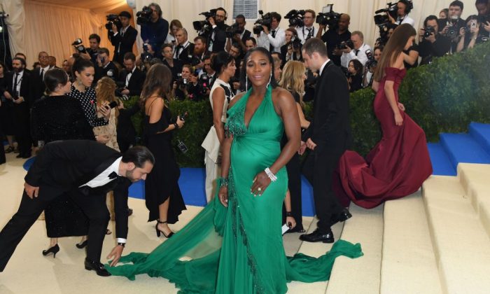 Serena Williams arrives at the Costume Institute Benefit May 1, 2017 at the Metropolitan Museum of Art in New York. (ANGELA WEISS/AFP/Getty Images)