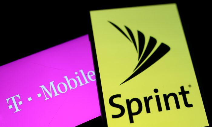 Smartphones with the logos of T-Mobile and Sprint are seen in this illustration taken on Sept. 19, 2017. (REUTERS/Dado Ruvic/Illustration)