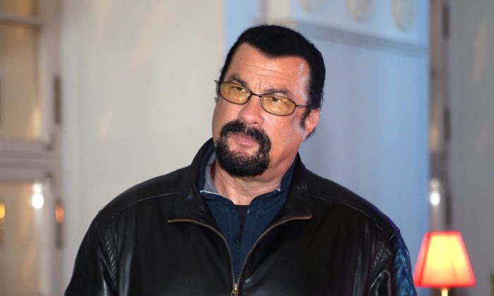 Actor Steven Seagal  attends qualifying ahead of the Russian Formula One Grand Prix at Sochi Autodrom on Oct. 11, 2014, in Sochi, Russia.  (Clive Mason/Getty Images)