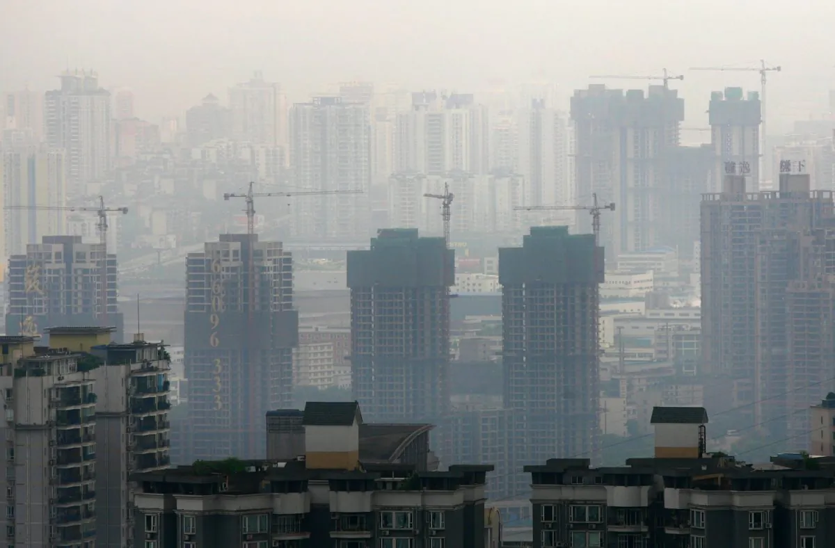 Property projects in the downtown area of Chongqing, China, on July 9, 2007. (Photo by China Photos/Getty Images)