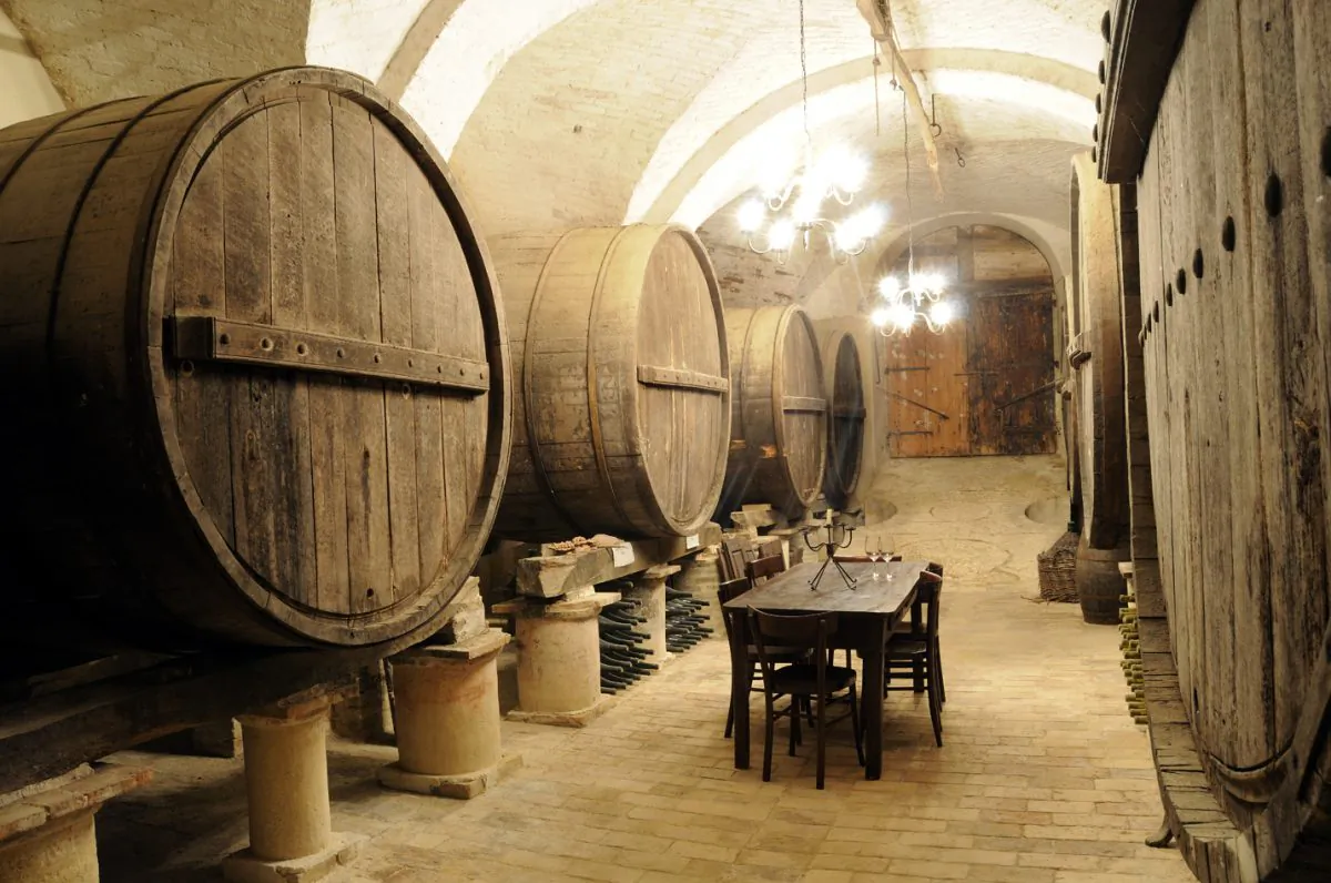 Wine casks at Castello di Semivicoli. (Courtesy of Castello di Semivicoli)