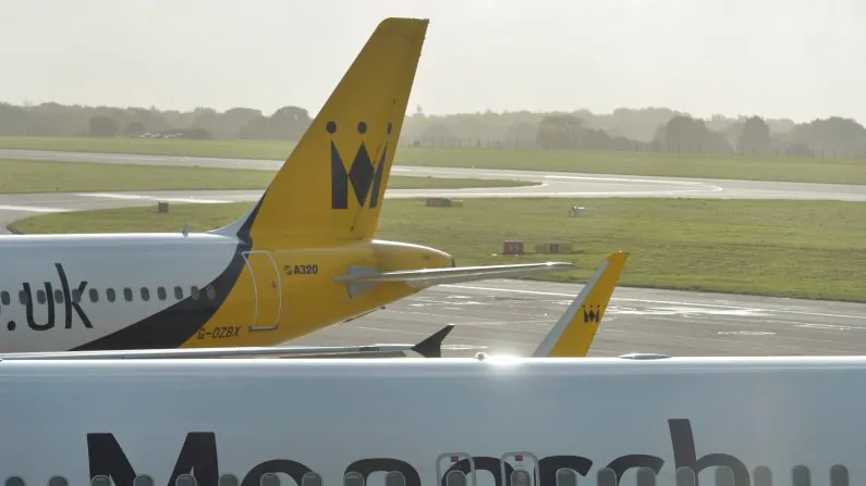 Monarch aircraft are seen parked after the airline ceased trading, at Luton airport in Britain, October 2, 2017. (REUTERS/Mary Turner)