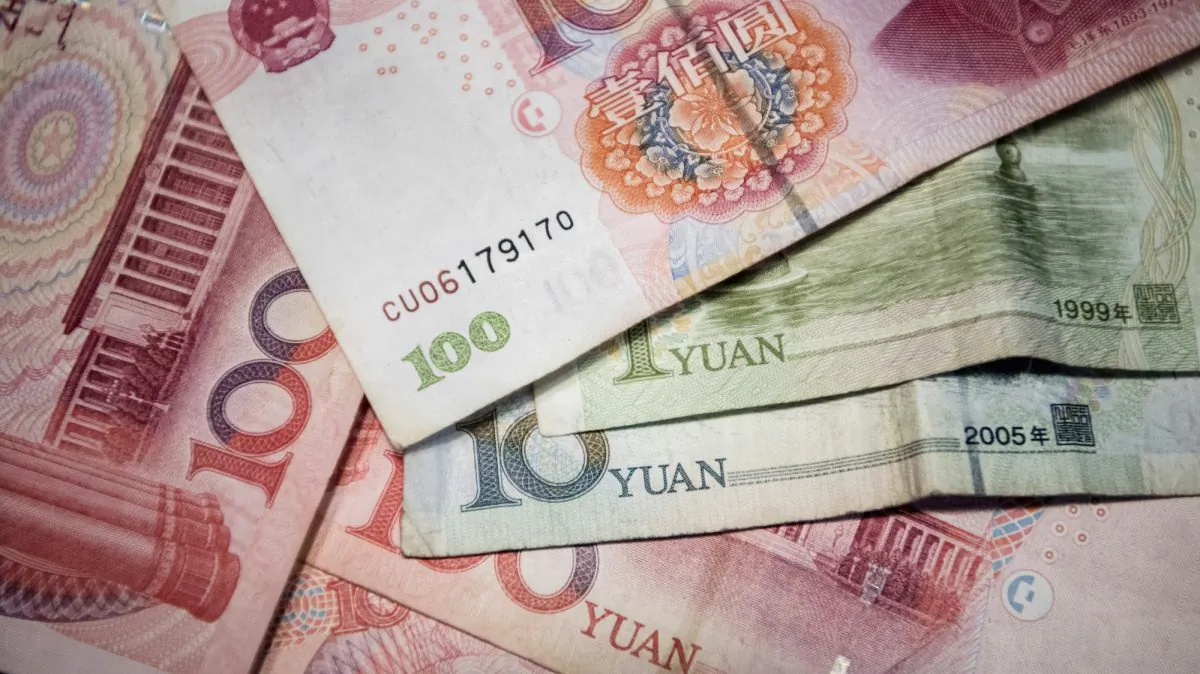 Chinese yuan notes in Beijing, taken on Sept. 29, 2016. (Fred Dufour/AFP/Getty Images)