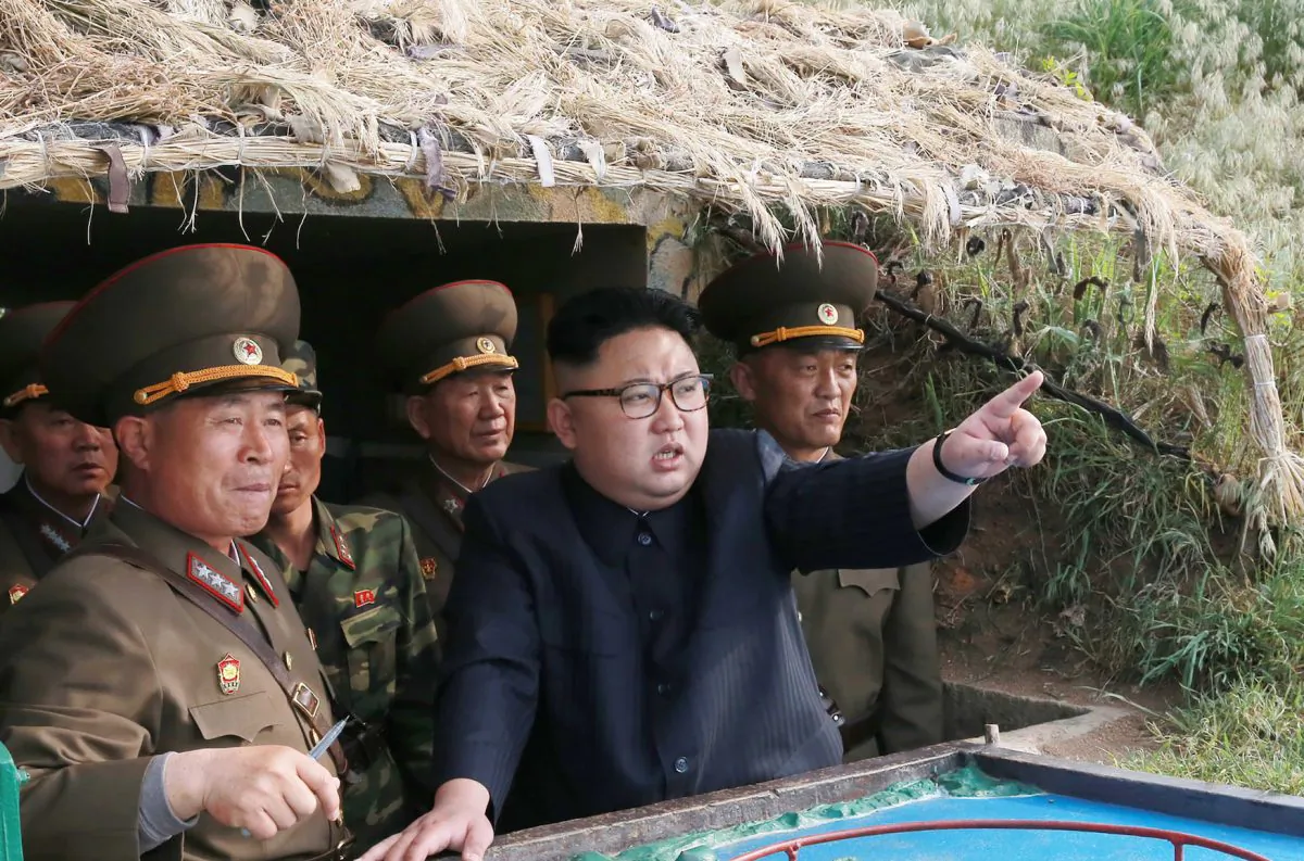North Korean dictator Kim Jong-Un inspects a military site in North Korea in this undated picture released by state media. (STR/AFP/Getty Images)