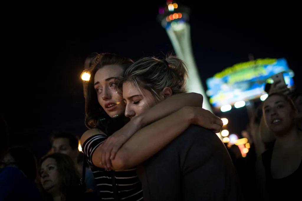 Mourners attend a candlelight vigil for the victims of Sunday night's mass shooting in Las Vegas on Oct 2, 2017. The massacre is one of the deadliest mass shooting events in U.S. history. As stories of the night come out, the heroic actions of many are coming to light. (Drew Angerer/Getty Images)