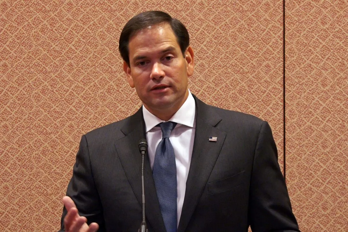 Chairman of the Congressional-Executive Commission on China, Sen. Marco Rubio, speaking at the release of the Commission's annual report in Washington on Oct. 5, 2017. (Wei Wu/NTD)