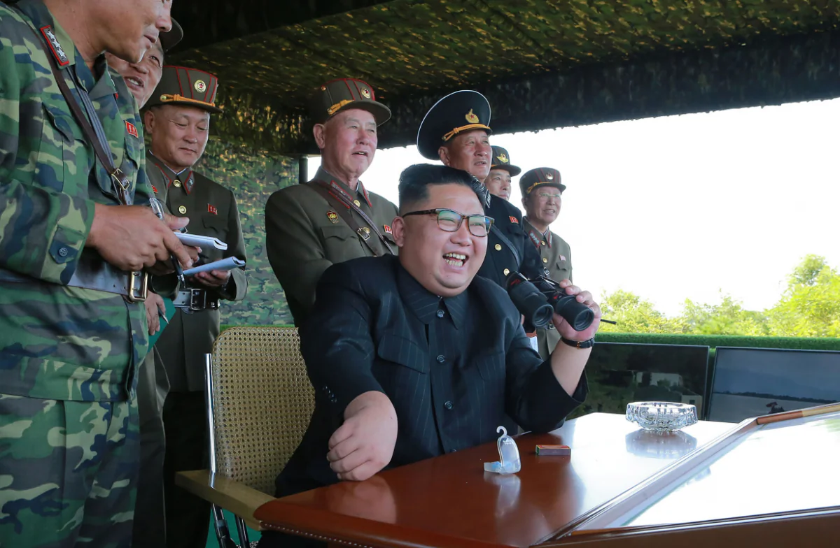 North Korean leader Kim Jong Un presides over a target strike exercise conducted by North Korean Special Forces at an undisclosed location, in a file photo released on Aug. 26, 2017. (STR/AFP/Getty Images)