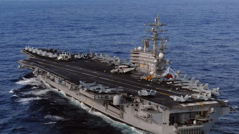 In this handout provided by the U.S. Navy, the Nimitz-class aircraft carrier USS Ronald Reagan (CVN 76) is underway in the U.S. 7th Fleet area of responsibility in the Pacific Ocean March 12, 2011. (Mass Communication Specialist 3rd Class Dylan McCord/U.S. Navy via Getty Images)