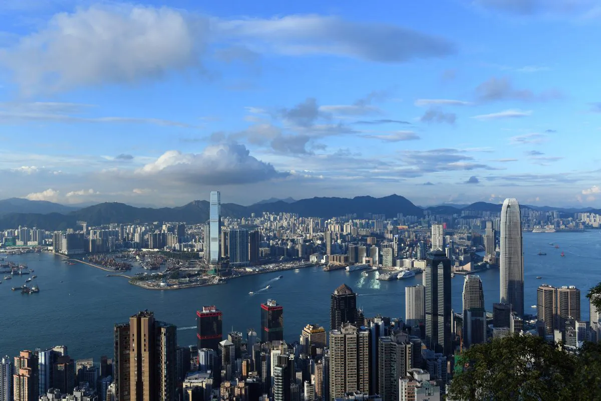 A view of the Hong Kong skyline from Victoria Peak on Sept. 8, 2017.
(Anthony Wallace/AFP/Getty Images)