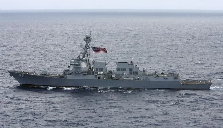 USS Chafee, a US Navy destroyer sails about 150 miles (241 km) north of the island of Oahu, Hawaii on July 18, 2012. The Chafee recently conducted a freedom-of-navigation exercise challenging the Chinese regime’s expansive claims to international waters in the South China Sea. (REUTERS/Hugh Gentry)