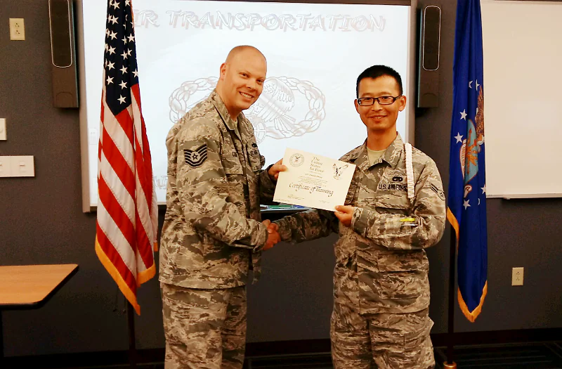 Haiyan Zhang graduates from USAF Technical Training School. (Provided by the author)