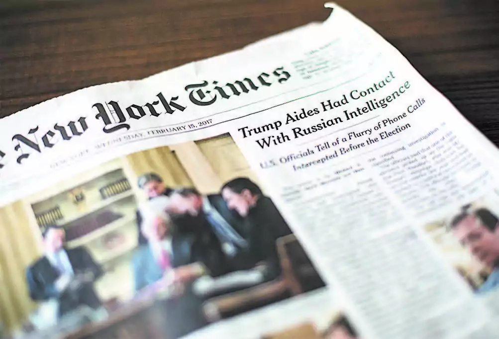 The Feb. 15 edition of The New York Times. (SAMIRA BOUAOU/THE EPOCH TIMES)