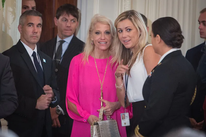 Counselor to the President Kelly Conway at the East Room of the White House in Washington on Oct. 12, 2017. (Benjamin Chasteen/The Epoch Times)