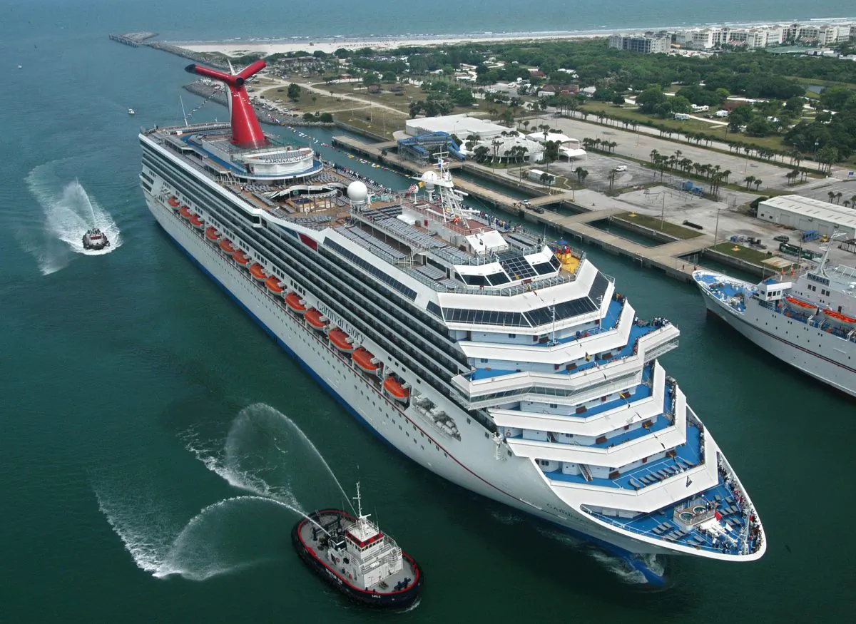 The Carnival Glory arrives in Cape Canaveral, Fla., on July 11, 2003. (Andy Newman/Carnival Cruise Lines/HO)