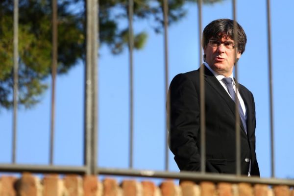 Catalan President Carles Puigdemont attends a memorial event at the tomb of former president of the Generalitat, the regional government, Lluis Companys in Barcelona, Spain, October 15, 2017. (Reuters/Ivan Alvarado)