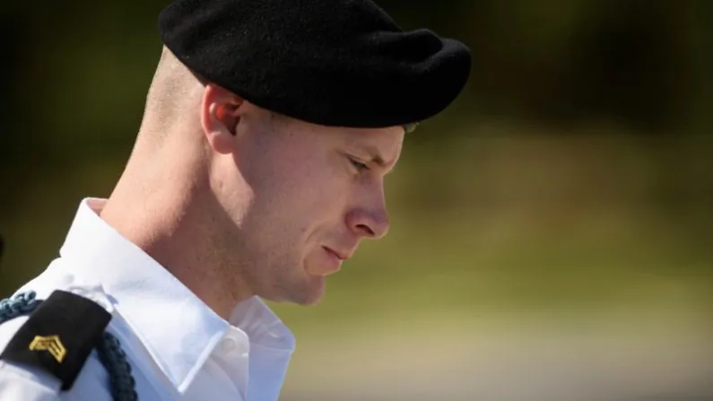 Army Sgt. Bowe Bergdahl leaves a motions hearing during a lunch break in Fort Bragg, N.C., on Sept. 27, 2017. (Andrew Craft/The Fayetteville Observer via AP)