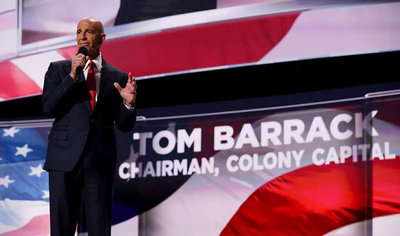 Tom Barrack, former Deputy Interior Undersecretary in the Reagan administration, delivers a speech on the fourth day of the Republican National Convention at the Quicken Loans Arena in Cleveland, Ohio, on July 21, 2016. (Chip Somodevilla/Getty Images)