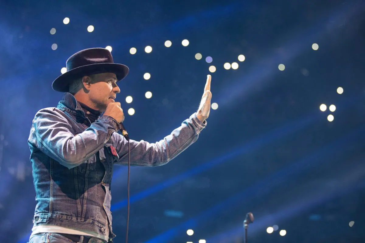 Gord Downie performs at WE Day in Toronto on Oct. 19, 2016. The Tragically Hip frontman died Oct. 17, 2017, at the age of 53. (The Canadian Press/Chris Young)