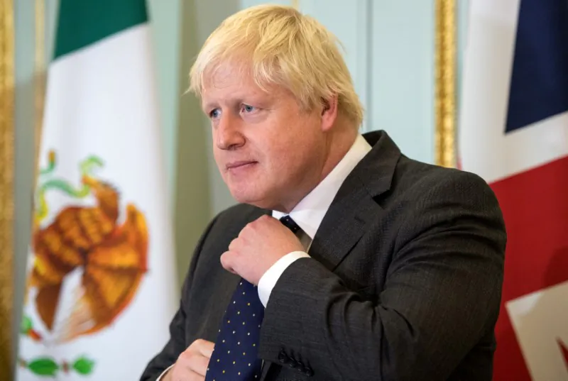Britain's Foreign Secretary Boris Johnson at a press conference with Mexican Foreign Minister Luis Videgaray in London, England, Oct. 19, 2017. (Reuters/Chris J Ratcliffe/Pool)