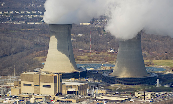 An aerial view of the Limerick Generating Station, a nuclear power plant in Pottstown, Pa., March 25, 2011. Two congressional committees are looking into a controversial deal that gave a Russian company 20percent control of the U.S. uranium supply. (Stan Honda/AFP/Getty Images)