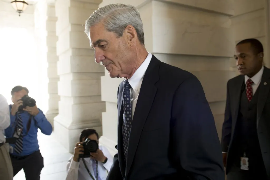 Former FBI Director Robert Mueller, special counsel on the Russian investigation, leaves following a meeting with members of the U.S. Senate Judiciary Committee at the US Capitol in Washington on June 21, 2017. (SAUL LOEB/AFP/Getty Images)