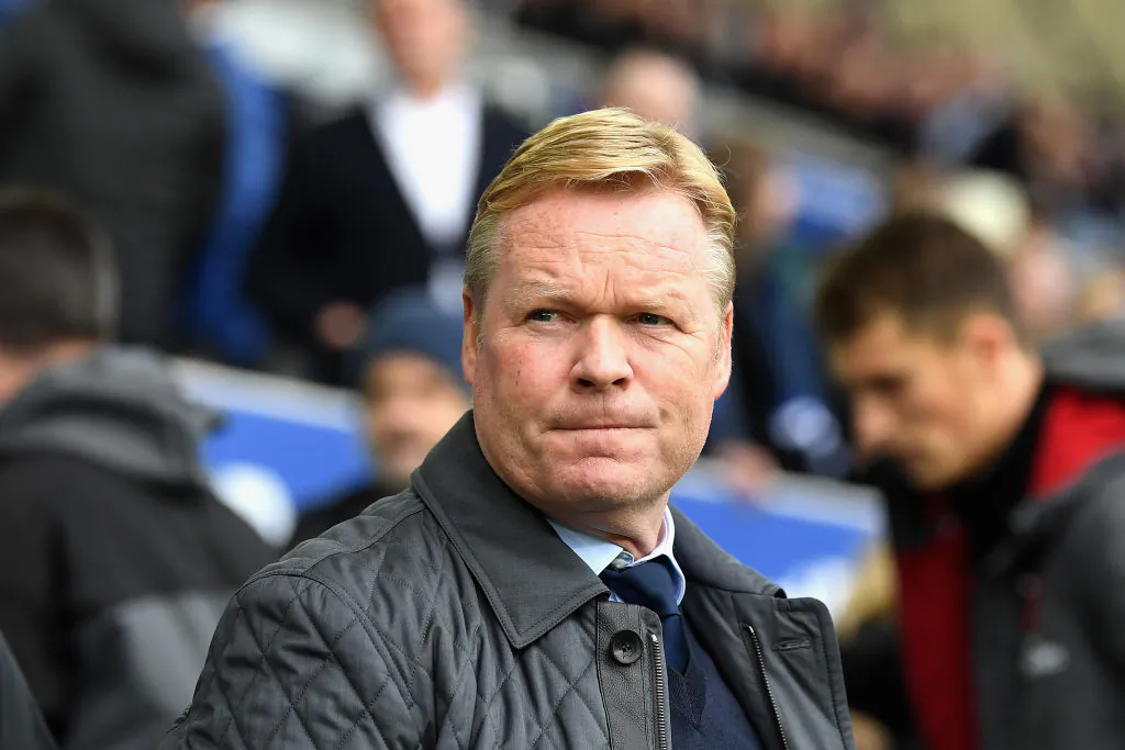 Ronald Koeman, Manager of Everton looks on prior to the Premier League match between Everton and Arsenal at Goodison Park on Oct 22, 2017 in Liverpool, England. Arsenal won the match 5-2 (Gareth Copley/Getty Images)