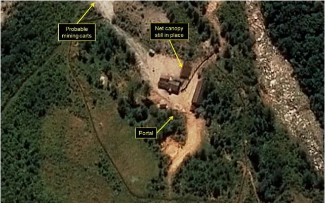 A satellite image purportedly shows a North Korean nuclear test site. (38 NORTH)
