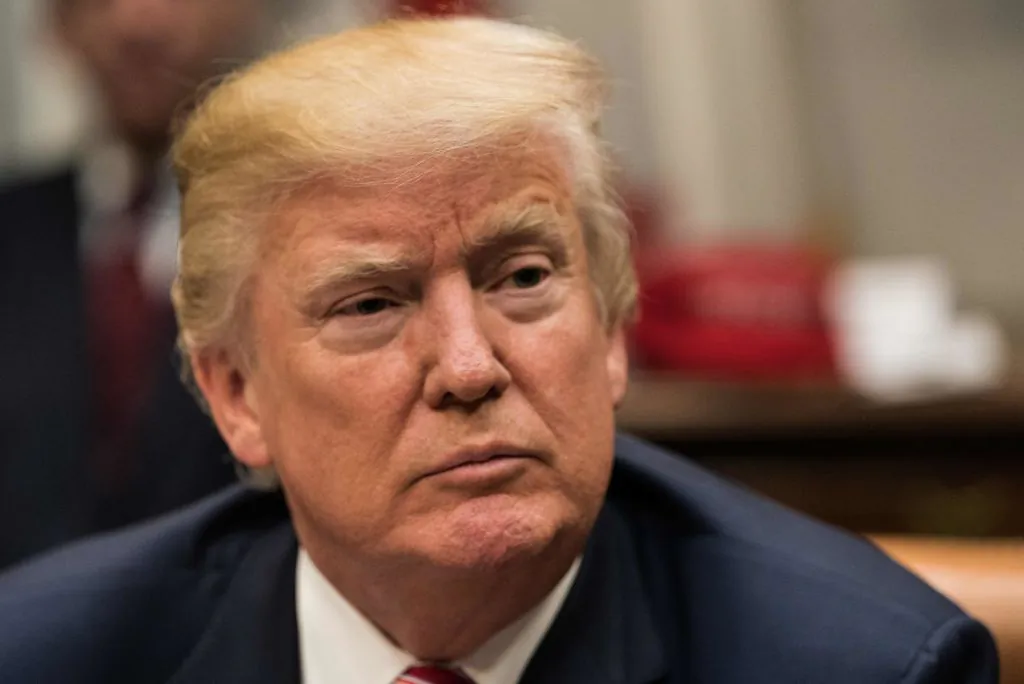 US President Donald Trump at a meeting with business leaders on tax reform at the White House in Washington, DC, on Oct. 31, 2017.
(NICHOLAS KAMM/AFP/Getty Images)