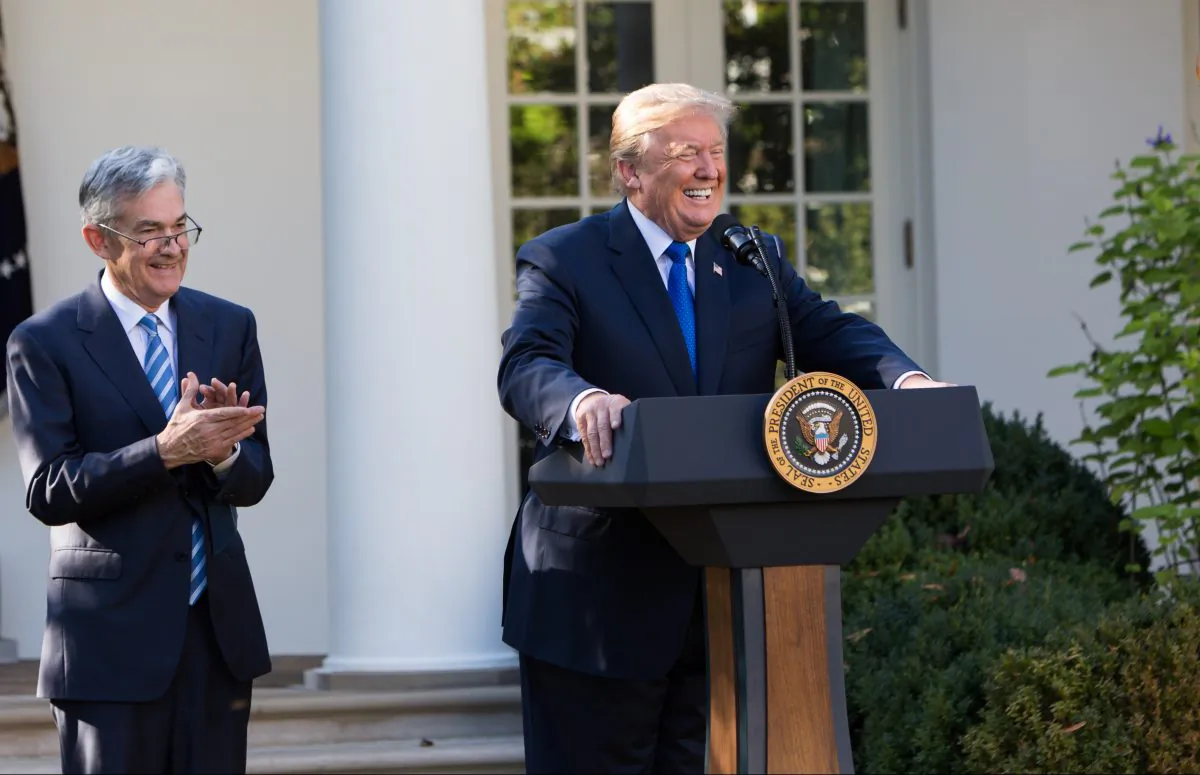 President Donald Trump announces Jerome Powell as the new chairman of the U.S. Federal Reserve in the Rose Garden of the White House in Washington on Nov. 2, 2017. (Samira Bouaou/ The Epoch Times)