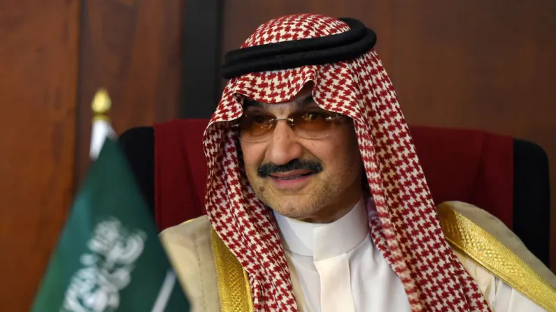 Saudi Arabian royal Al-Waleed Bin Talal bin Abdulaziz al Saud looks on during a meeting with Sri Lankan Foreign Minister Ravi Karunanayake in Colombo on July 4, 2017. (ISHARA S. KODIKARA/AFP/Getty Images)