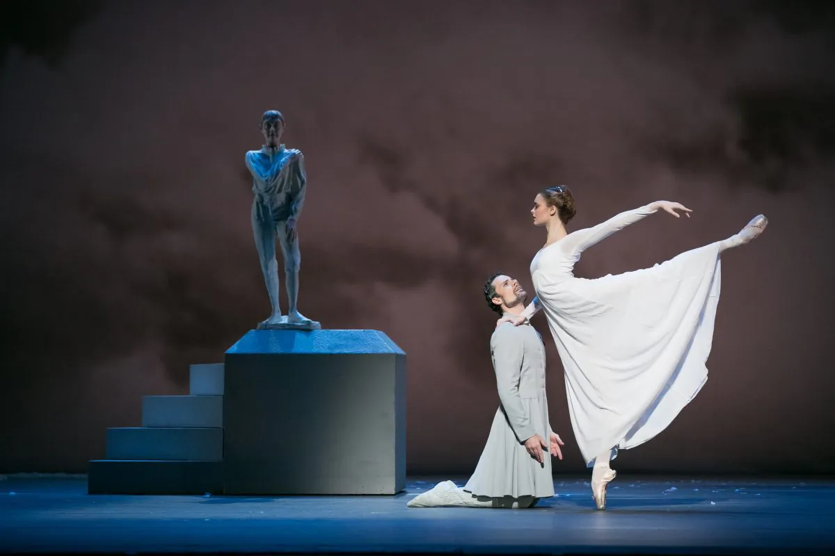 Piotr Stanczyc as Leontes and Hannah Fischer as Hermione in "The Winter's Tale." (Karolina Kuras)