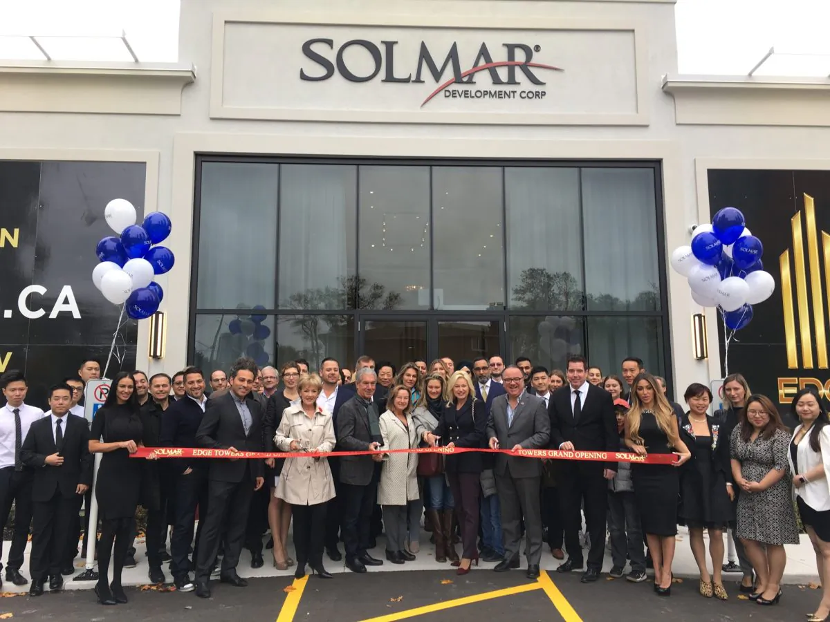 Ribbon cutting ceremony at the tower one launch. (Courtesy of Solmar Developments)