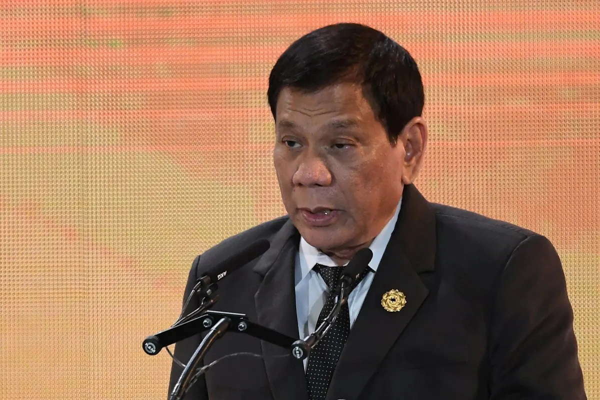 Philippine President Rodrigo Duterte speaks during the APEC CEO Summit, taking place ahead of the Asia-Pacific Economic Cooperation (APEC) leaders summit in the central Vietnamese city of Danang on Nov. 9, 2017. (Hoang Dinh Nam/Pool/Reuters)