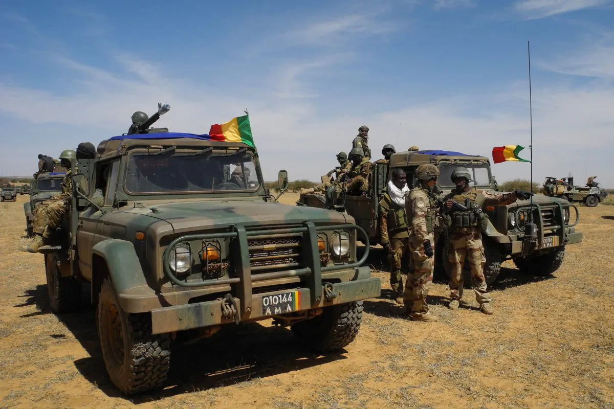 Soldiers of the Malian army in central Mali, in the border zone with Burkina Faso and Niger, on Nov 1, 2017. (DAPHNE BENOIT/AFP/Getty Images)