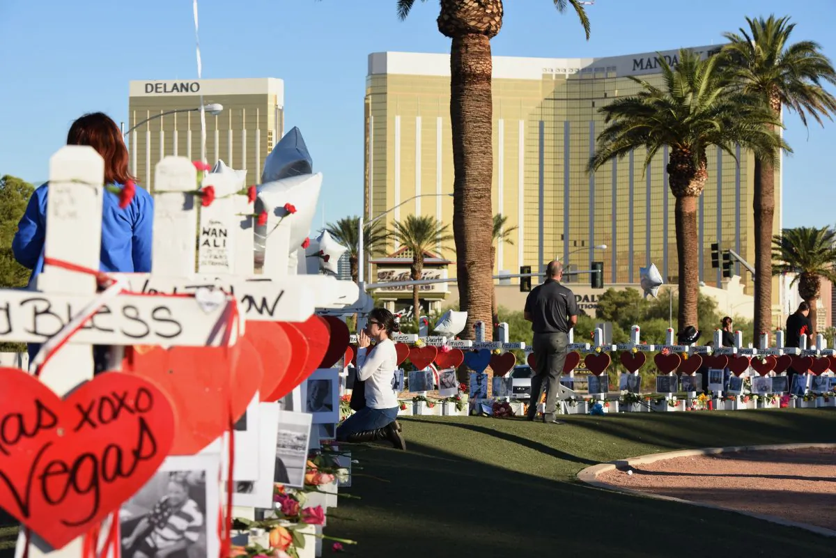 Over 450 victims of the Las Vegas massacre have filed new lawsuits against Mandalay Bay, MGM Resorts International, and LiveNation. (Robyn Beck/AFP/Getty Images)