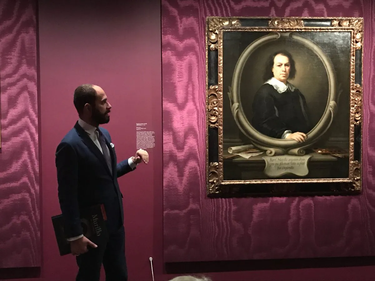 Xavier F. Salomon, Peter Jay Sharp Chief Curator at The Frick Collection, talks about the exhibition he curated, “Murillo: The Self-Portraits,” at The Frick Collection in New York, on Oct. 30, 2017. (Milene Fernandez/The Epoch Times)