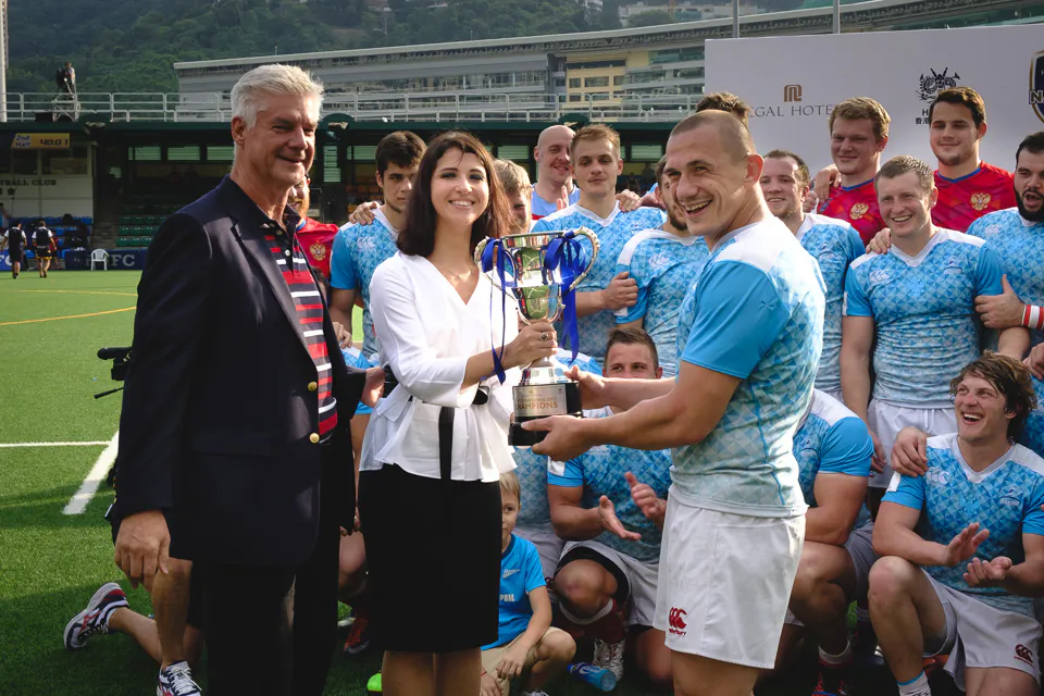 Russia receive the Hong Kong Cup of Nations winning all three matches in the 4 team seris in Hong Kong on Saturday Nov 18, 2017. (Dan Marchant