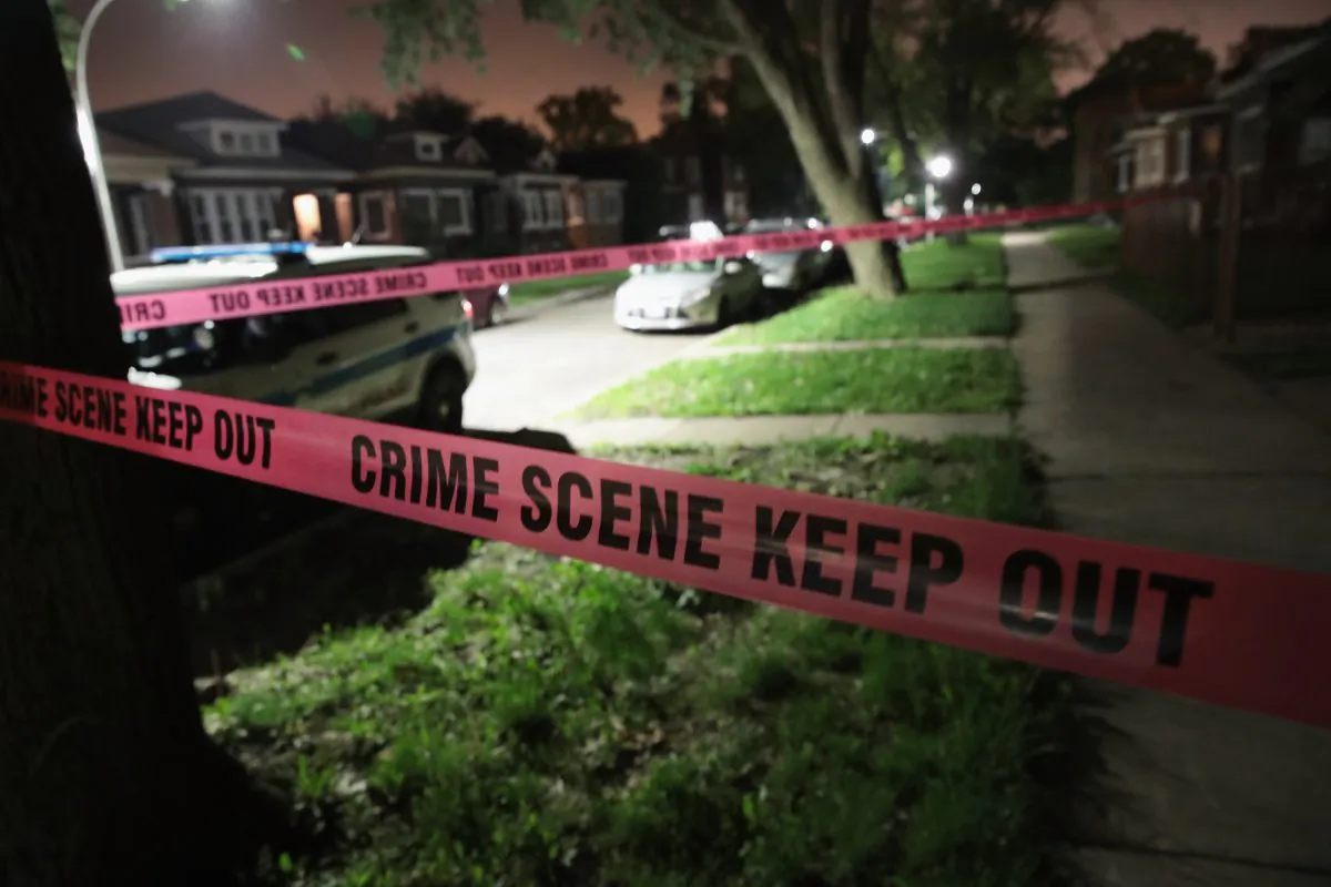 Chicago Police tape in a stock photo (Scott Olson/Getty Images)