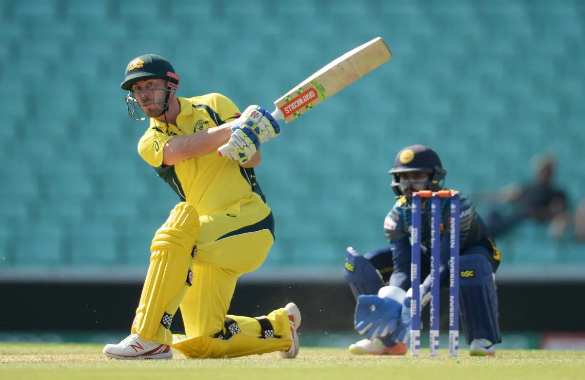 Chris Lynn of Australia hits a six during the ICC Champions Trophy Warm-up match between Australia and Sri Lanka at the Kia Oval cricket ground on May 26, 2017 in London, England. (Philip Brown/Getty Images)