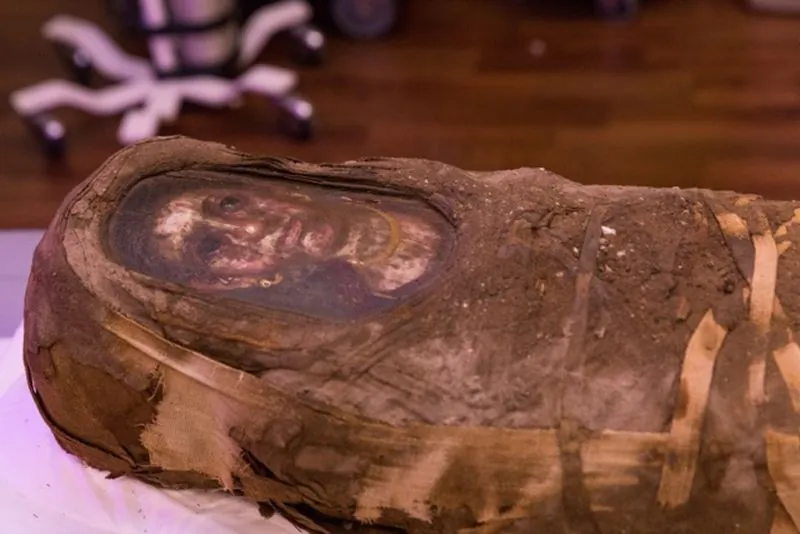 The Hibbard mummy.  (Northwestern University)
