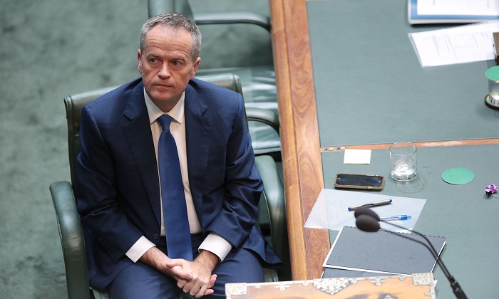 Opposition leader Bill Shorten during House of Representatives question time at Parliament House on May 11, 2017 in Canberra, Australia. According to a media report, Shorten asked wealthy Chinese political donor Huang Xiangmo for money after his party was warned by ASIO of the billionaire’s ties with the Chinese Communist Party. (Stefan Postles/Getty Images)